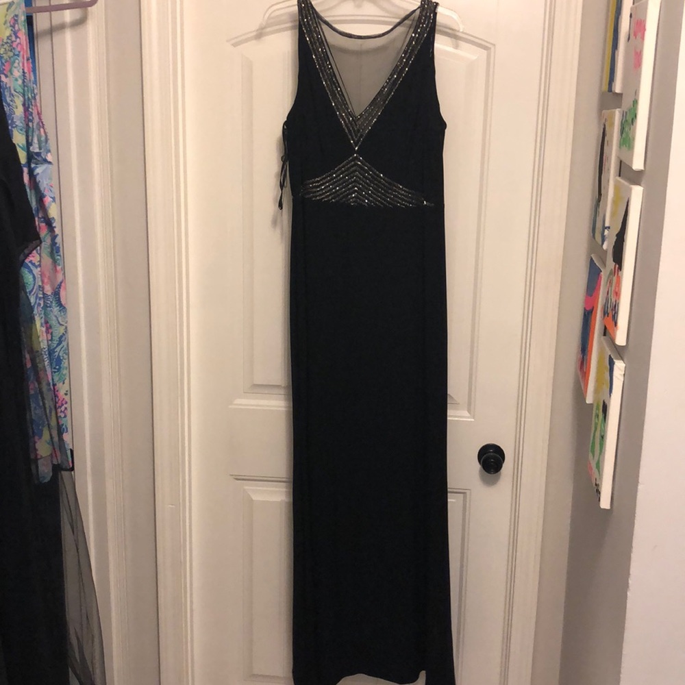 Adrianna Papell Black Beaded Dress